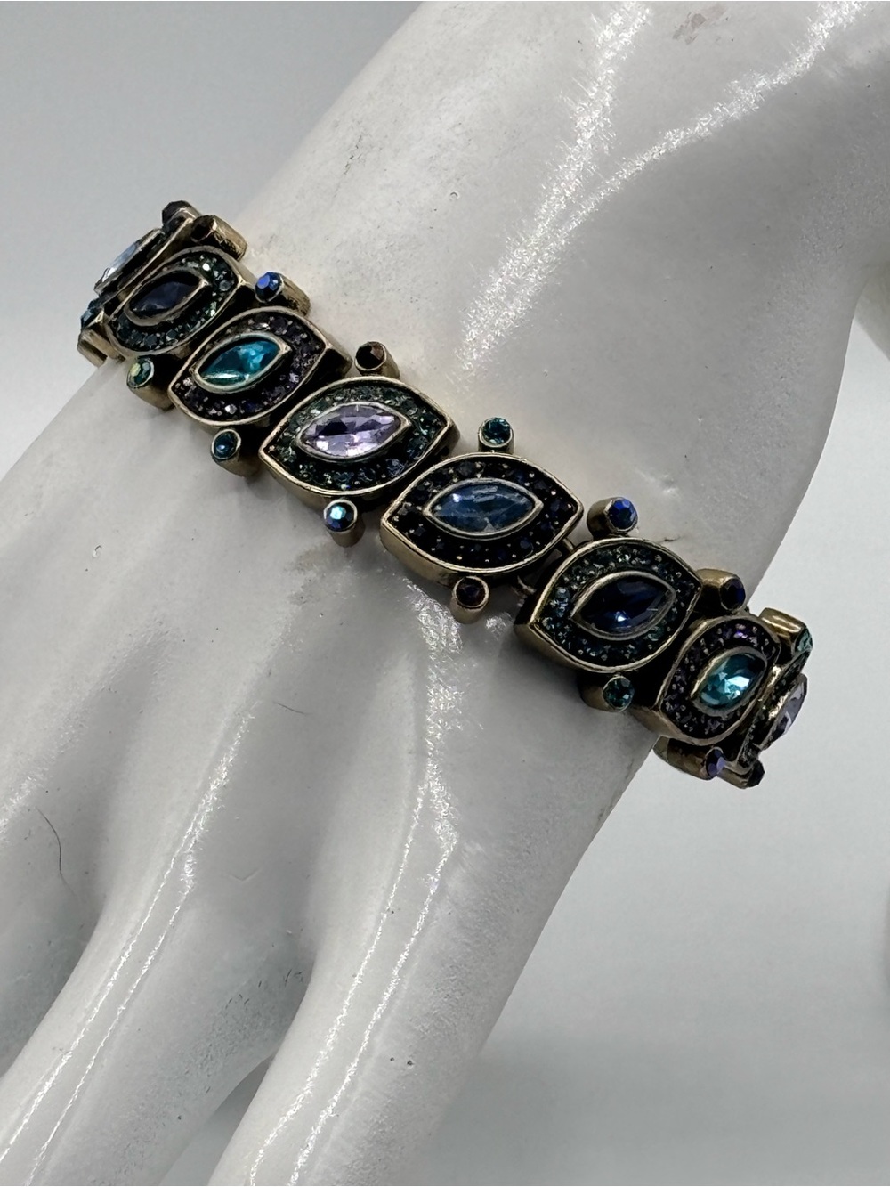 Heidi Daus Worth Waiting For in Blue Multi Link Bracelet JP478